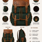 Vintage Canvas & Leather Backpack – Green