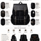 Vintage Canvas & Leather Backpack – Black