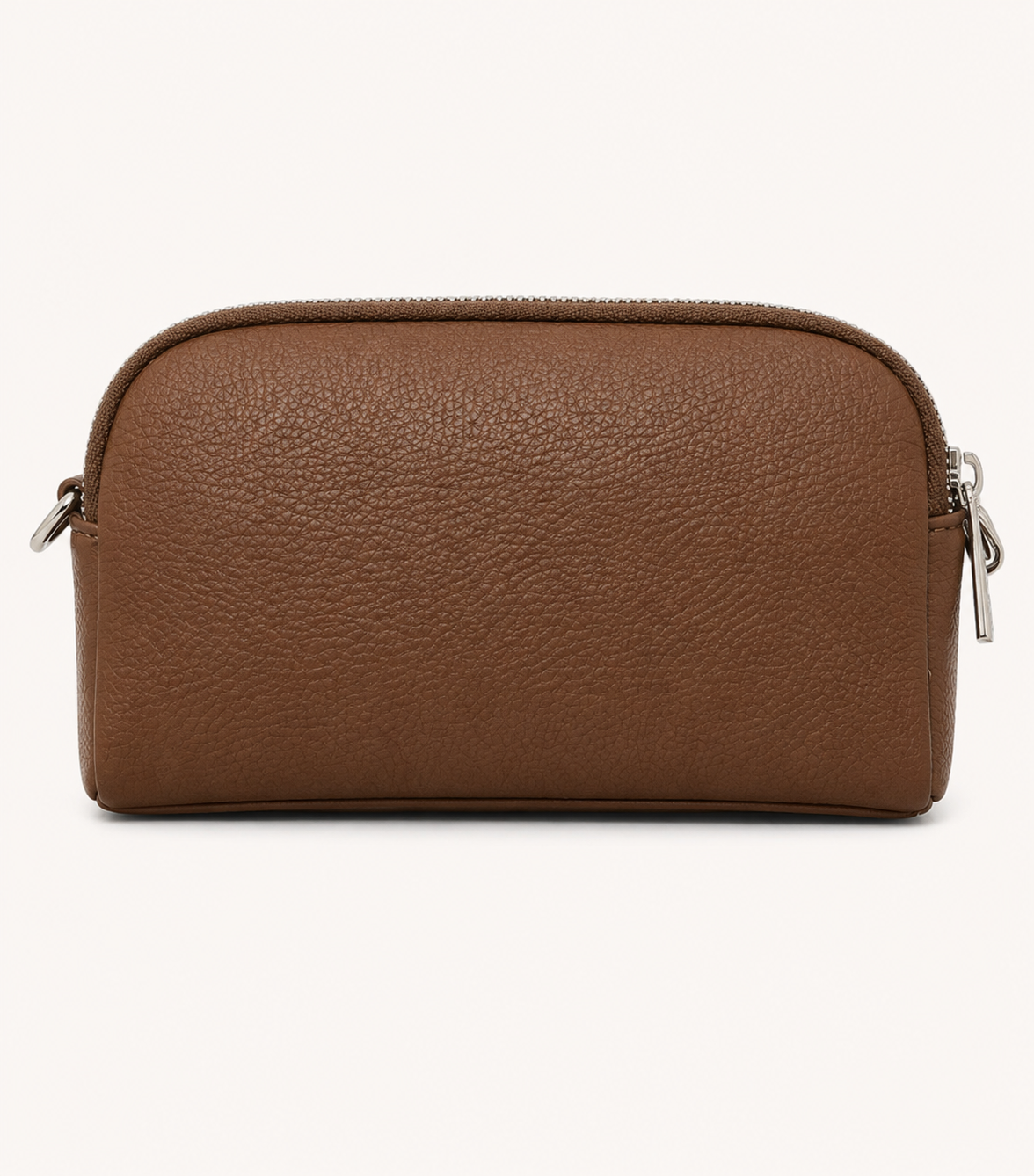 Brown Leather Wristlet Clutch