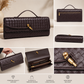 Braided PU Leather Clutch Bag - Brown