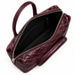 Premium Quilted Genuine Leather Tote Bag - Burgundy
