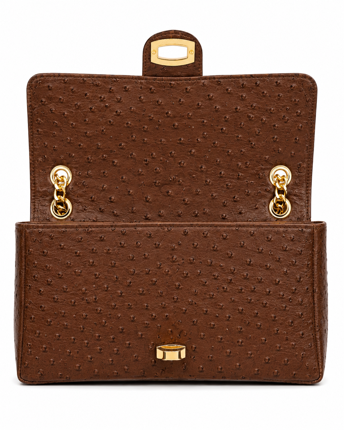 Textured Brown Chain Shoulder Bag