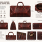 Vintage Leather Travel Duffel Bag – Reddish Brown