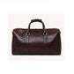 Crocodile Embossed Leather Duffle Bag - Burgundy