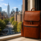 Premium Full-Grain Leather Crocodile Embossed Backpack