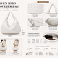 Woven Leather Hobo Bag - Silver