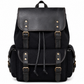 Vintage Canvas & Leather Backpack – Black