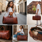 Vintage Leather Travel Duffel Bag – Reddish Brown