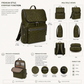Premium Full-Grain Leather Crocodile Embossed Backpack - Olive Green