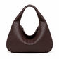 Woven Leather Hobo Bag - Brown