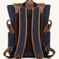 Vintage Canvas & Leather Backpack – Blue