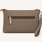 Textured Taupe Wristlet Clutch