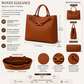 Braided PU Tote Bag - Burgundy