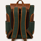 Vintage Canvas & Leather Backpack – Green