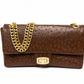 Textured Brown Chain Shoulder Bag