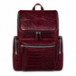 Premium Full-Grain Leather Crocodile Embossed Backpack - Burgundy
