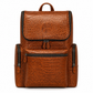 Premium Full-Grain Leather Crocodile Embossed Backpack