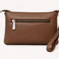 Textured Taupe Brown Wristlet Clutch