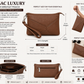 Textured Taupe Brown Wristlet Clutch