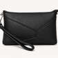 Black Textured PU Leather Clutch