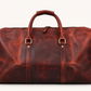 Vintage Leather Travel Duffel Bag – Reddish Brown