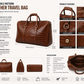 Crocodile Embossed Leather Duffle Bag - Brown
