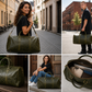 Vintage Leather Travel Duffel Bag – Green