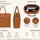 Premium Quilted Genuine Leather Tote Bag - Tan