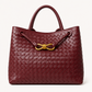 Braided PU Tote Bag - Burgundy