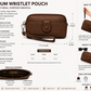 Brown Leather Wristlet Clutch