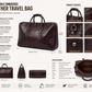 Crocodile Embossed Leather Duffle Bag - Burgundy