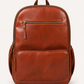 Premium Genuine Leather Laptop Backpack - Tan