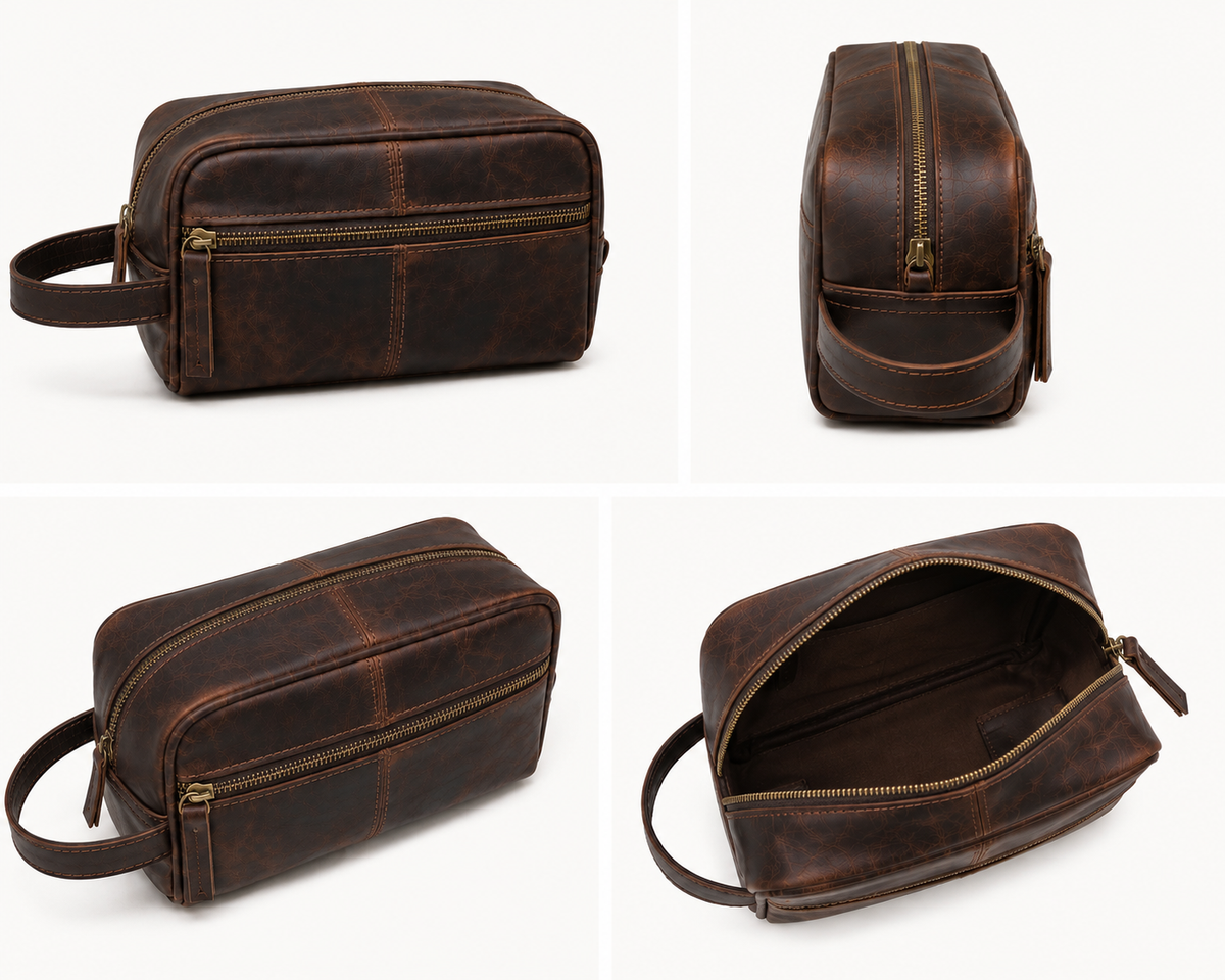 Premium Leather Grooming Bag