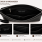 Black Textured PU Leather Clutch