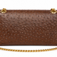 Textured Brown Chain Shoulder Bag