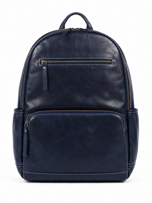 Premium Genuine Leather Laptop Backpack for Men & Women