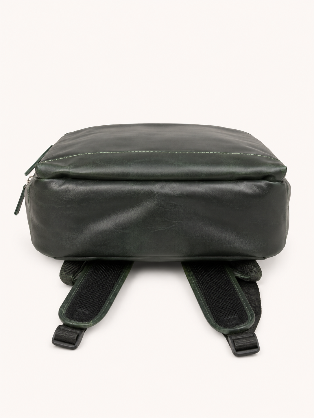 Premium Genuine Leather Laptop Backpack - Dark Green