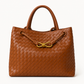 Braided PU Tote Bag - Burgundy