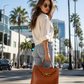Braided PU Tote Bag - Burgundy