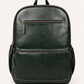 Premium Genuine Leather Laptop Backpack - Dark Green
