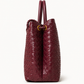 Braided PU Tote Bag - Burgundy