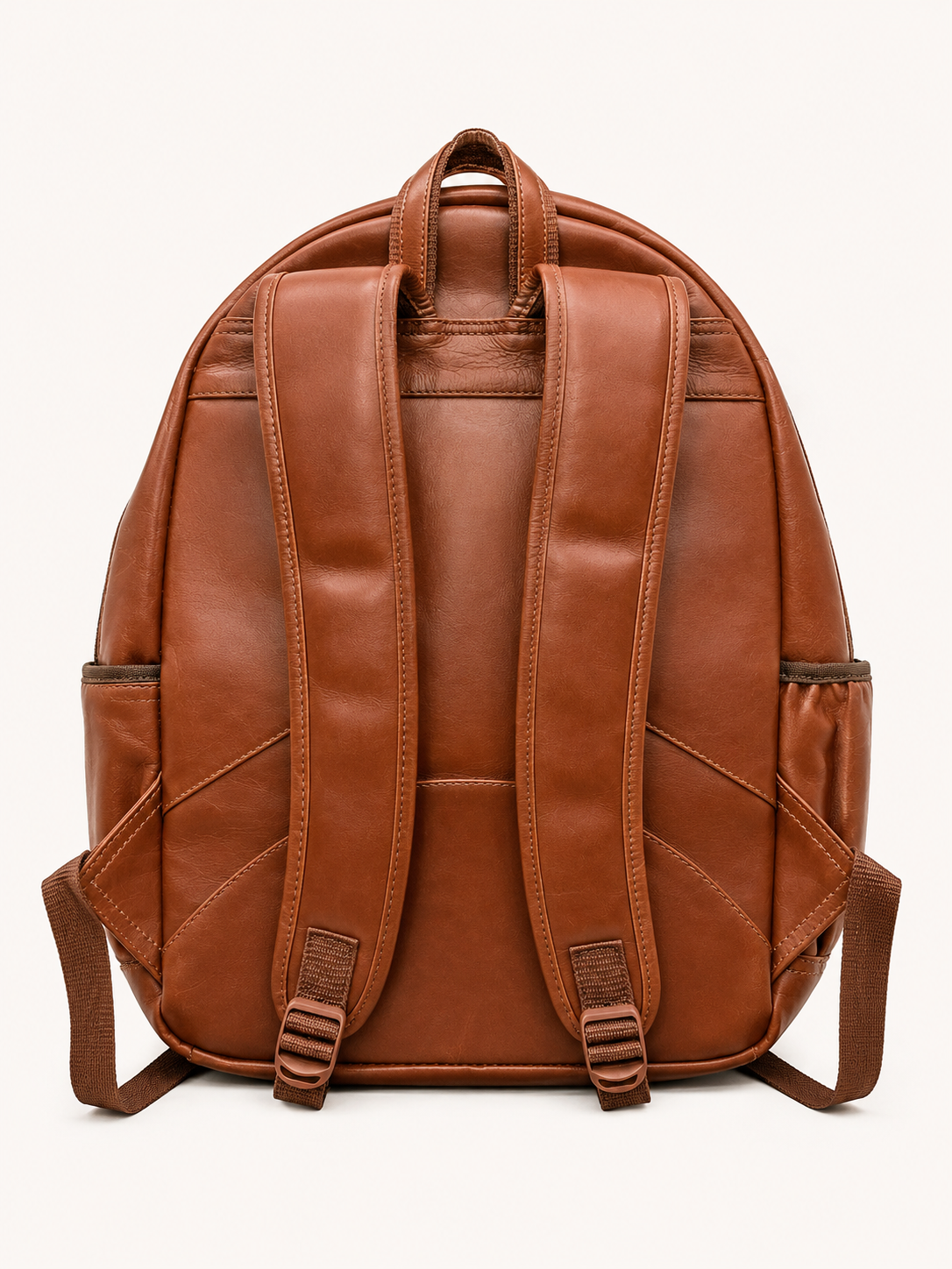 Premium Genuine Leather Laptop Backpack - Tan