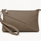 Textured Taupe Wristlet Clutch