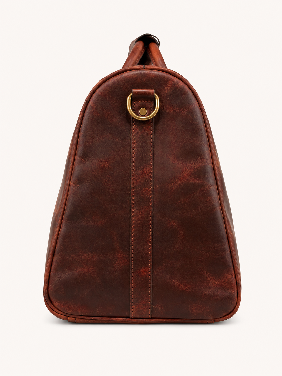 Vintage Leather Travel Duffel Bag – Reddish Brown