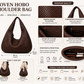 Woven Leather Hobo Bag - Brown