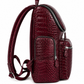 Premium Full-Grain Leather Crocodile Embossed Backpack - Burgundy