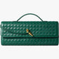 Braided PU Leather Clutch Bag - Green
