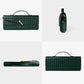 Braided PU Leather Clutch Bag - Green