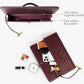 Braided PU Leather Clutch Bag - Burgundy