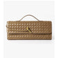 Braided PU Leather Clutch Bag - Tan